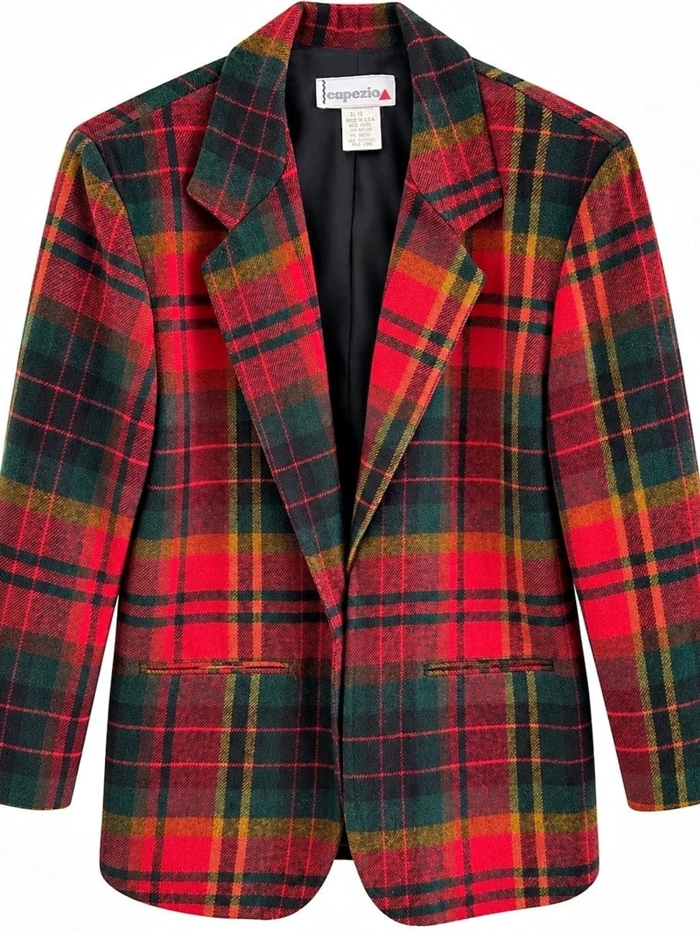 Vintage Capezio Tartan Plaid Blazer Jacket